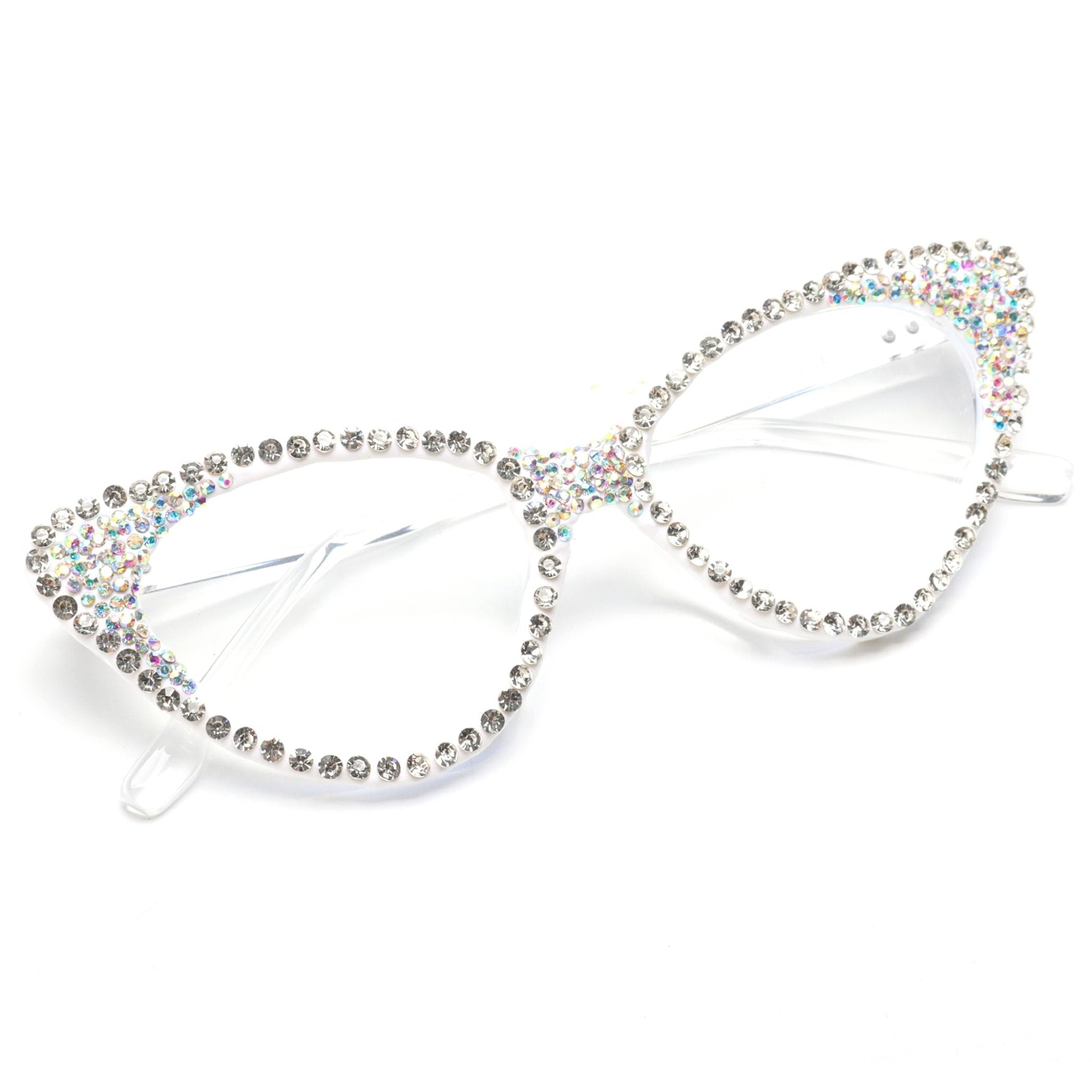 bullabulling Cat Eye Crystal Rhinestone Reading Glasses for Women - AGB LuxeDrop